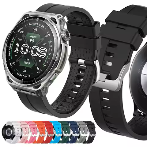 20/22mm Sport Silicone Strap For AMAZFIT BALANCE 3 2/BIP Max 6 5/GTS 4 mini/GTR 2e 2 3 4 Replace Ban