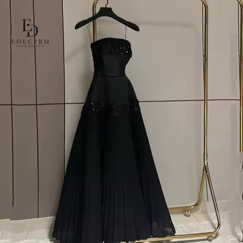 EDECPBM Customized Dresses for Special Events Cocktail Dress Elegant Woman Party Dress Black Prom Dr