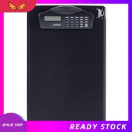 [ap4l43.] Multifunctional Clipboard with Binder Calculator Writing Pad Pen Slot & Scale for A4 Paper