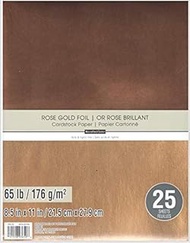 Recollections Rose Gold Foil 65lb Cardstock Paper (25 Sheets)