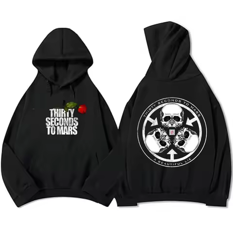 A BEAUTIFUL LIE 20th Anniversary Rose Hoodie 30 Seconds To Mars Band Graphic Sweatshirt Fall/Winter