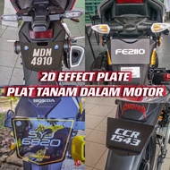 No Plate Motor 2D Effect Plate Motor Tanam Dalam Nombor Plate Motor Printed