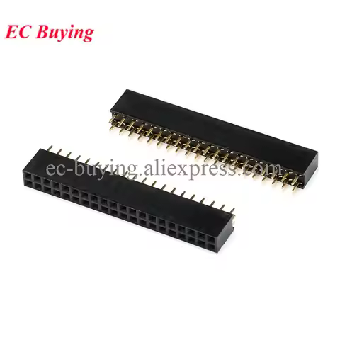 10PCS 2X20 PIN Double row Straight FEMALE PIN HEADER 2.54MM PITCH Strip Connector Socket 2*20 20p 20