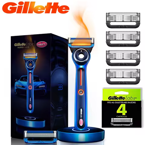 Gillette labs heated razor Bugatti Veyron series Gillette labs Men's Shaver Set 5-layer razor blade 
