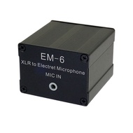 HAPPY TIME-EM-6 XLR to 3.5mm Electret Microphone Amplifier Sound Card Pickup Converter 3.5mm Jack MI