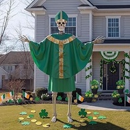 Cozypower 12 ft Skeleton St. Patrick's Day Outfit Set Giant Sized Saint Costume Accessories Big Clot