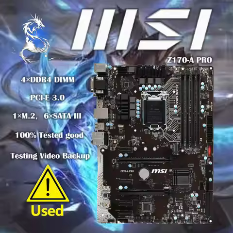 Used MSI Z170-A PRO LGA 1151 With Intel Z170 SATA 6Gb/s USB 3.1 ATX Intel Motherboard