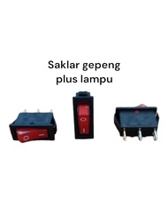 Saklar Switch gepeng plus lampu LED merah