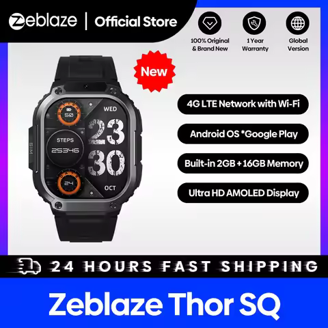 [World Premiere]Zeblaze Thor SQ 4G Android Smart Watch 2.13" AMOLED Screen Google Play 2GB+16GB Fron