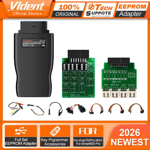 2026 VIDENT Full Set EEPROM Adapter Key Prgrammer Accessories For iAuto702Pro MAX iSmart800 Pro