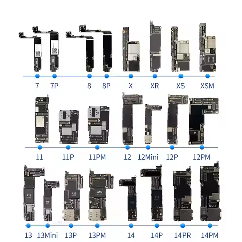 Original Unlocked 64G/128G/256G For IPhone Logic Board For SE2 XS XR 11 12 13 14 15 16 Plus Mini Pro