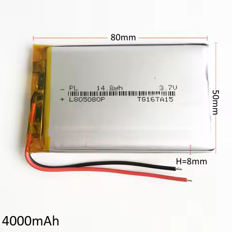 3.7V 4000mAh 14.8wh Polymer Lithium LiPo Rechargeable Battery 805080 For GPS PSP DVD PAD tablet pc l