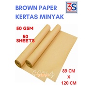 [ 35'' X 47'' ] BROWN PAPER ROLL 50 SHEETS 50 GSM OIL PAPER ROLL 50 PIECES 50 GSM PATTERN/ PAPER/ ko
