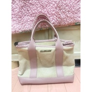 Authentic Jill Stuart Beige Pink Hand Bag Linen