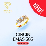 IDEAL Emas 585 Cincin Batu Emas Baby Ketum Original Gold 585 Ring Stone Merisik Tunang Tahan Lasak P