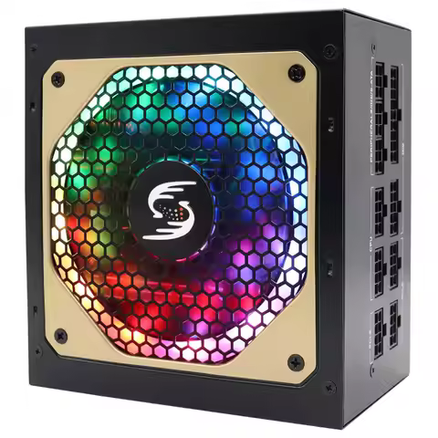 650W Fully Modular Power Supply ATX 3.0, 120mm RGB Low-Noise Fan, Active PFC Gaming PSU
