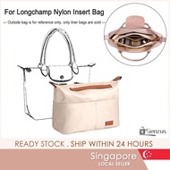 [SG] For LE PLIAGE Nylon Bag Insert Organizer with Zipper Pockets Soft Light Perfect Purse Liner Fit