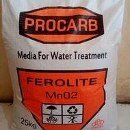 Ferolite MnO2 PROCARB Filter Media for Water Processing 25kg - Reduces Iron Levels in Water - Water