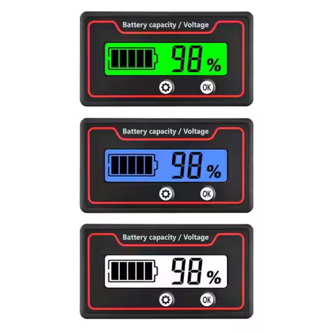 Car Battery Charge Level Indicator 12V 24V 36V 48V 60V 72V Lithium Battery Capacity Meter Tester Dis