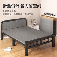 Metal Bed Frame Single Foldable Bed Single Folding Singl Delivery To SG e Household Simple Marching Dormitory Lunch Break Iron Bed 单人床