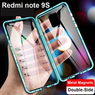 Topewon For Xiaomi Redmi Note 10 10s 9s 9 Pro Max 9A Phone Case Double Sided Glass 360 Full Cover Magnetic Adsorption Metal Frame Casing