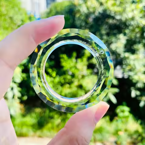 Muy Bien 50mm Circle Sun Catcher Crystal Prisms Faceted Glass Ring Chandelier Crystals Lamp Parts Dr