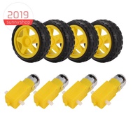 4PCS DC Electric Motor + Plastic TT Motor Tire Wheel Dual Shaft Gear Motor TT   for  Smart Car