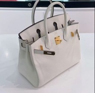 Hermes birkin30 birkin30奶油白金扣epsom皮內縫Z刻 全套全套