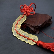 Feng Shui Nine Emperor Brass Chinese Coins [RED/YELLOW]Tassel 9 King I Ching 九帝铜钱