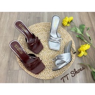 7cm stiletto high heel sandals with bows in high quality wrinkled leather TT Shoes 7p bow