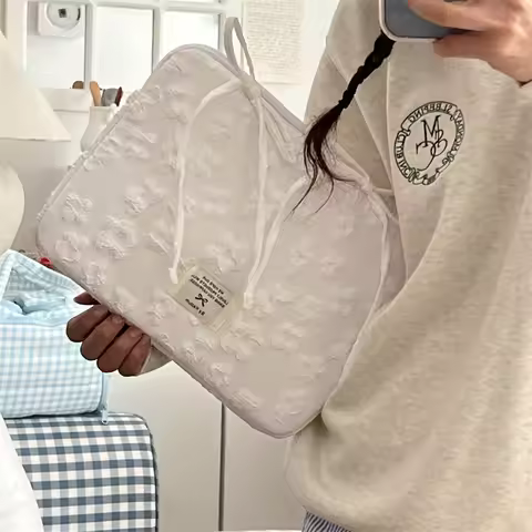 Cute Sweet Bow Print Student Laptop Bag 11/13 /15/15.6Inch Computer Bag Protection Case Laptop Sleev