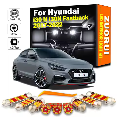 ZUORUI 13Pcs LED Interior Map Dome Light Kit For Hyundai i30 N i30N Fastback 2017 2018 2019 2020 202