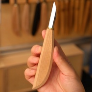 Wood Carving Knife  Fine Detail Straight Edge Carving Tool for Basswood (DC53 Steel, Cherry Wood Han