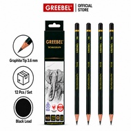 GREEBEL Wooden Pencil 8B 7018 (12PCS/SET) School Exam Writing Pencil Drawing Pencil