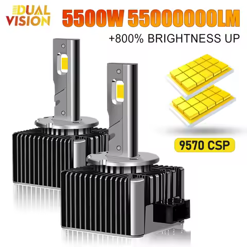 Dualvision D3S LED Headlights HID D1S D2S D4S D5S D8S D1R D2R D3R Turbo LED 55000000LM Two-sided CSP