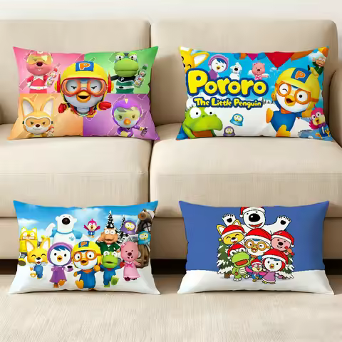 Pillow Case Hit Cartoon product Sofa living Room P-Pororo Office Rectangle Pillow Home Coffee Shop F