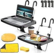 SENWELL-KA 2 Pack Portable Foldable Car Seat Back Tray,Steering Wheel Tray for Eating, Drink, Laptop
