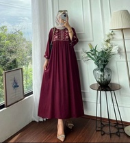 MAURA DRESS - GAMIS BORDIR ALESHA - GAMIS LEBARAN TERLARIS WANITA