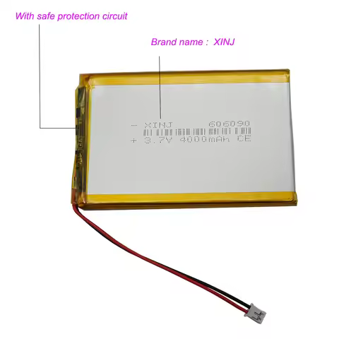 3.7V 4000mAh 14.8Wh Li-Polymer Li Battery 606090 With JST-PH 2.0 For Keyboard Keychron k2 GPS Dashca