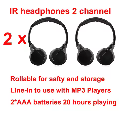IR Infrared Wireless Headphone Stereo Foldable Car Headset Earphone Indoor Outdoor Music Headphones 
