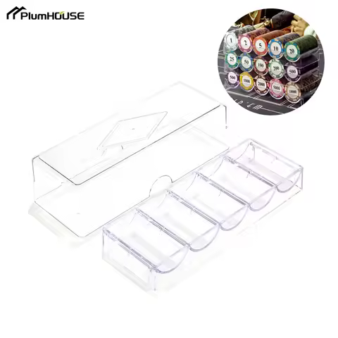 Poker Chips Box Acrylic Fine Chips Transparent Box Casino Gambling Chips Storage Case With Covers Co