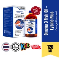 ELDON NUTRITION Mamarine Kids Omega 3 Fish Oil & Lysine Syrup (120ml) |  Omega 3 Fish Oil Kids Lysin