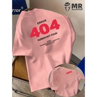 Men's "ERROR 404 HUMAN NOT FOUND" Humorous Graphic T-Shirt - Bright Pink Casual Short Sleeve Tee wit