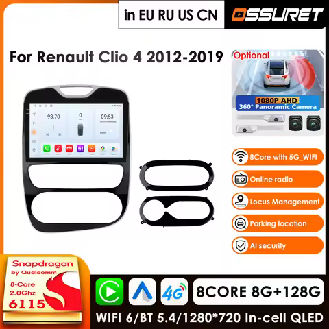 6115 Intelligent Screen Carplay 4G AI Systems Android 14 Car Radio For Renault Clio 4 2016-2019 Mult