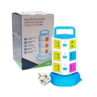 Multifunctional Vertical Extension Socket Plug Dual USB Ports 3-Layer Power Strip (2500W) [Malaysia 