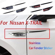 1Set Car Fender Stainless Steel Side Label For Nissan X-Trail Xtrail T30 T31 T32 2014-2022 Accessori
