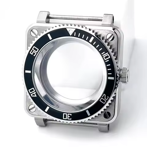 42mm NH35 Square Watch Case Fit 28.5mm Dial No Logo For Seiko Bell & Ross BR-03 Diver NH35 NH36 Auto