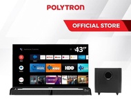 LED POLYTRON Cinemax Google TV Plus Sound Bar 43 inch PLD 43BG9058 Khusus Bogor