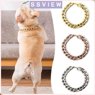 STILLSAVIEW Chain Dog Collar, Cat Dog Gold Necklace Adjustable Pet Necklace, Fashion Chain Collar Go