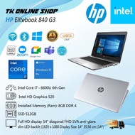 HP Laptop 840 G3 EliteBook Intel ® i7-6th Gen / RAM LED 14inch 8GB &amp; SSD 512 GB used